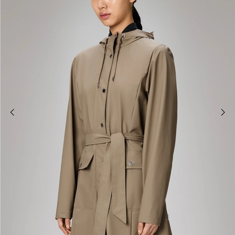 Rains Women's Beige Hooded Trench Coat